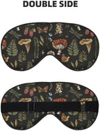 Vintage Mushroom Fern Sleep Mask Eye Mask with Adjustable Strap Eye Sleep Shade Cover Blocks Light for Women Men Airplane Travel Nap
