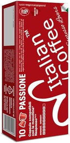 Italian Coffee for Espresso Lovers capsules compatible with Nespresso Original Line machines, Regular pods (100 Count (Pack of 1), Passione Regular)