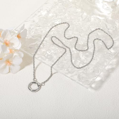 Eyeglass Holder Necklace Ring, Loop Eye Glass Chains Stainless Steel Eyeglass Ring Stainless Steel Loop Anti-Lost Chain for Sunglasses Sunglasses Anti-Lost Cord Lanyard for Women Men