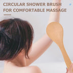 FRCOLOR 2pcs Exfoliating Bath Brush and Body Scrubber Set with Maple Wood Handle, Round Bathing Brush for Dead Skin Removal, Suitable for Women’s Spa and Daily Bathing Use