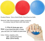 3 PCS Physical Therapy Hand Exercise Balls, Stress Relief Balls for Adults, Squeeze Balls Kits for Hand Finger Wrist Muscles, Hand Grip Strengthener Trainer,Finger Exerciser