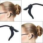 YINGFENG 22 Pairs Black Silicone Eyeglass Ear Grip with Storage Box, Anti Slip Eyeglass Retainer, Premium Silicone Ear Hook, Never Worry About Missing Your Glasses or Sunglasses Again