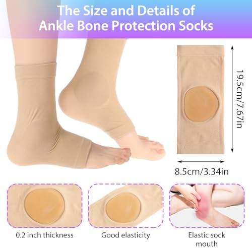 Abeillo Paded Skate Ankle Protector Ankle Gel Discs Cushion Pads, Ice Skating Boots Ankle Guards Ankle Gel Sleeve for Skating Riding Ski Ankle Protection Universal Size (Skating Ankle Pads Sleeve)