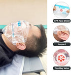 30 Counts CPR Pocket Mask Keychain, CPR Face Shield with One Way Valve Breathing Barrier for First Aid or CPR Training, AED Training(Three Colors)