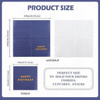 Vuzvuv 52 Pack Gold Foil Happy Birthday Cocktail Napkins - Birthday Party Dinner Hand Napkin for Party Supplies Decorations Table Decor for women man(5" Folded 3 Ply-Deep Blue)