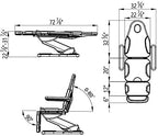 Dir Facial Beauty Bed Medical Aesthetic Tattoo Procedure Bed with 3 Motor Electrical Medical Examination Chair Bellucci in Black