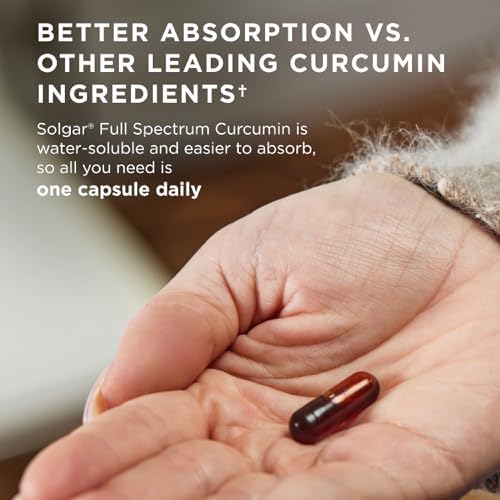 Solgar Full Spectrum Curcumin - 90 LiCaps - Superior Absorption - Brain, Joint & Immune Health - Non-GMO, Vegan, Gluten Free, Dairy Free - 90 Servings