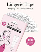 VOCH GALA Double Sided Tape for Clothes & Body (100 Strips) – All‑Day Hold Lingerie Tape for Bridal & Wedding Dresses | Hypoallergenic Body Tape for Sensitive Skin |Medical‑Grade Adhesive, Low Residue