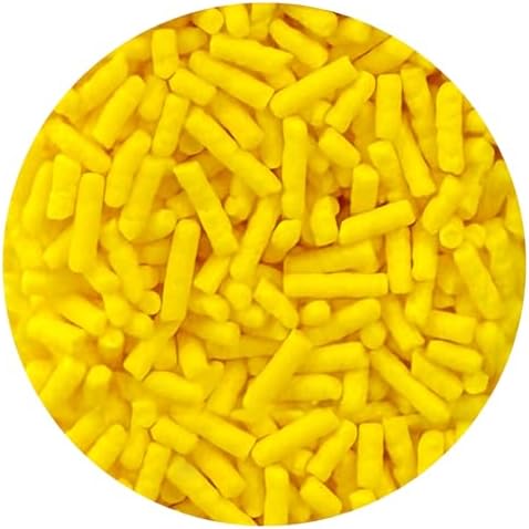 Bright Yellow Sprinkles Jimmies 2 oz, Sprinkles For Cake Decorating, Baking, Ice Cream & More, The Hampton Candy Company