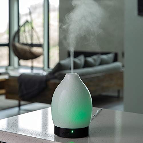 Airome Moonstone Medium Essential Oil Diffuser|100 mL Humidifying Ultrasonic Aromatherapy Diffuser 8 Colorful LED Lights, Intermittent & Continual Mist, Auto Shut-Off