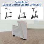 Electric Scooter Cover, 47 x 43 x 8 inches 1680D Oxford Cloth Suitable for Seated and Seatless Models Waterproof And UV -Resistant Dustproof Windproof Protection All Season Universal Fit Silver