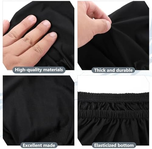 2 Pcs Toilet Tank Cover, Universal Toilet Tank Lid, Toilet Top Cover, Toilet Tank Lid Replacement, Soft and Absorbent with Elastic Bottom for Bathroom Decor Accessories (Black)