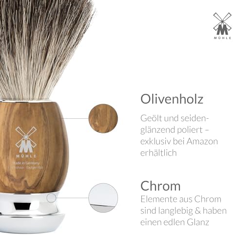 MÜHLE Pure Badger Shaving Brush (Olive Wood)