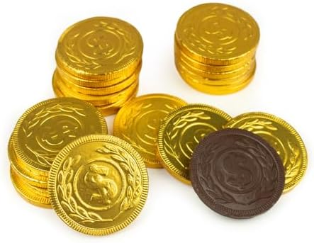 80ct Logo Candy Chocolate Coins with Company Logo Business Promotional Items (80 Pack) Personalized Tradeshow & Marketing Giveaways - Gold