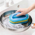 Cleaning Brush, Thick Scrubber for Non-Stick Cookware, Kitchen Pot and Pan Cleaner with Ergonomic Grip