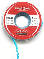 SNAWOP Dental Orthodontic Power Chain Multicolor Spool Elastic Rubber Bands for Teeth Braces (Long, Light Blue)