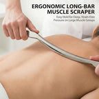 15.75" Muscle Scraper Tool for Back & Legs, Long Bar Myofascial Massage Release Tool, Stainless Steel Scraping Tool Physical Therapy, IASTM Fascia Scraper, Guasha Tool for Body Skin Neck