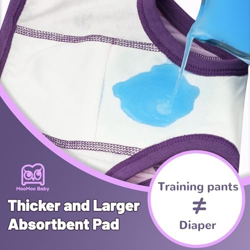 MooMoo Baby Absorbent Potty Training Underwear 4 Packs Cotton Training Pants for 6T