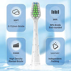 Compatible with Waterpik Complete Care 9.0 (CC-01), 5.0 (WP-862) Sonic Electric Toothbrush Replacement Brush Heads STRB-10WB, Soft Bristle, 10 Pack (White)