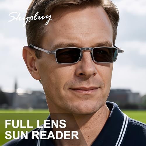 Durable Ultra Thin and Lightweight Folding Reading Sunglasses for Men Women, UV400 Protection Outdoors Compact Computer Foldable Full Sun Readers, Pocket Portable Sturdy Frame with Case Black 2.5x