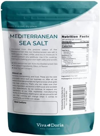 Viva Doria Mediterranean Sea Salt, Coarse Grain, 5 lb
