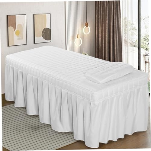 Massage Bed Cover with Pillowcase 73x28 Inch Massage Table Cover with Hole & Pocket Comfort Reusable Table Sheets for Spa, Beauty, Tattoo..
