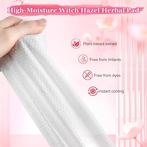 UHdod Perineal Witch Hazel Cooling Pads Liners 3 Packs, Full-Length Witch Hazel Pads Liners for Postpartum Care, Postpartum Essentials | Provides Cooling Comfort for Perineal Area - 36 Counts