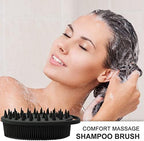 Upgrade Body Scrubber and Hair Shampoo Brush, All in One, Premium Silicone Loofah, Exfoliating Body Brush, Shower Scrubber for Body, Scalp Massager for Women, Men, Pet (1PC Black)