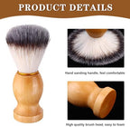 7Pcs Men Shaving Brush Wood Handle, Professional Salon Tools Hand Crafted Shaving Brush Wood Handle Shave Brushes Handmade Nylon Hair Brush for Men