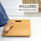 JS Gourmet Wooden Bamboo Bathroom Body Weight Scale with Digital LCD Display, Maximum Capacity of 396 lbs, Adding a Stylish & Modern Touch to Your Toilet