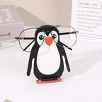 1PC Creative Eyeglasses Holder Animal, Classic Penguin Gift Idea & Office Ornament Indoor Use, Desk for Nightstand (Compatible with Regular & Reading Glasses) 5.9 in (YJZJ-15)