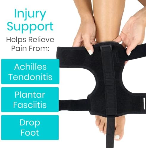 Vive Dorsal Night Splint (with Massage Ball & Arch Sleeves) - Support for Plantar Fasciitis, Achilles Tendonitis - Foot Drop Brace for Sleeping - Adjustable Ankle Boot for Heel Pain Relief
