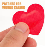 NUOBESTY 50pcs Heart-Shaped Small Bandages Breathable Hemostatic Stickers Portable Adhesive Wound Care Patches for Kids Household Use