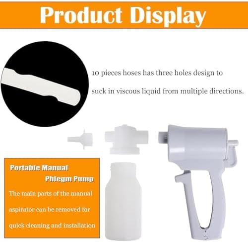 Handheld Manual Suction Pump Portable Hand Help Suction Pump with 10 Soft Tubes