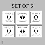 Groomsman Proposal Labels for Whiskey Bottles, Best Man Gift, Set of 6 (Small Whiskey/Beer 3x3)
