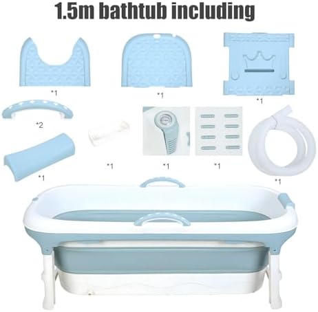 Portable Tub for Adults, Ice Bath Tub, Foldable Bathtub for Adults, Bathtub for Shower, Ice Bath, Sitz Bath, Portable Camping Shower, Freestanding Bathtubs 46 Inch
