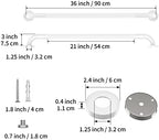 White Shower Grab Bar w/Anti-Slip Knurled Grip 36 Inch, Zepolu Stainless Steel Bathroom Handicap Grab Bars, Safety Bar Balanced Handrail, Handicap Injury Elderly Senior Assist Support Shower Handle