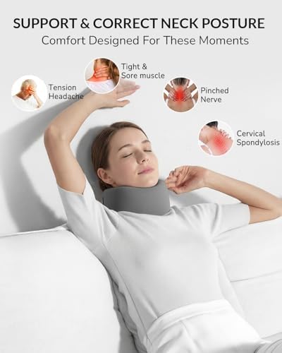 Neck Brace - Memory Foam Neck Brace for Neck Pain and Support, Adjustable Cervical Collar Keep Vertebrae Stable, Relief of Cervical Spine Pressure, Ideal for Travel, Workers & Neck Injury Recovery
