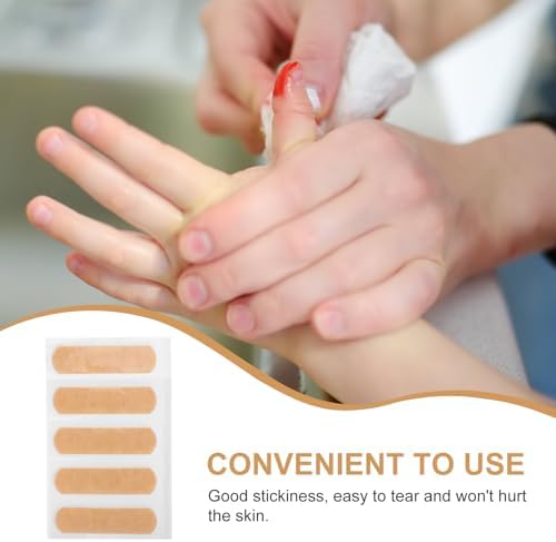 Waterproof Silicone Gel Bandages for Wound Care, Breathable Finger Hemostatic Patches, Skin Tone 72x19mm, 40pcs Suitable for Finger Wounds and First Aid
