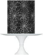 Spider Web Pattern Cake Wrap, Black and White Edible Icing Sheet, 10x8 Inch