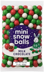 Cadbr CHRISTMAS Chocolate Candy, 2 lb Coated Sugar Shell Milk Chocolate Candies, Snowballs Candy Red White Green