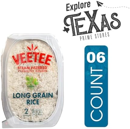 Veetee - Lavinia Essentials Bundle: 6-Pack Long Grain Rice Steam Filtered 10.6 oz Microwaveable Tray + 1 Utility Prop.