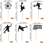 24 Pack Soccer Cupcake Toppers Glitter Soccer Ball Cupcake Picks Sport Football Theme Birthday Party Baby Shower Cupcake Decorations Kids Boys Men Birthday Party Favors Supplies