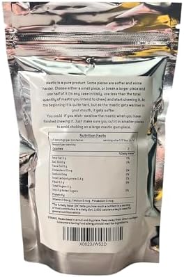 Chios Mastiha Pack 25gr (0.88oz) Medium Tears - 100% Pure Mastic Gum from Mastic Growers - Natural Raw Resin for Facial Toning & Jawline - Sugar-Free, Keto