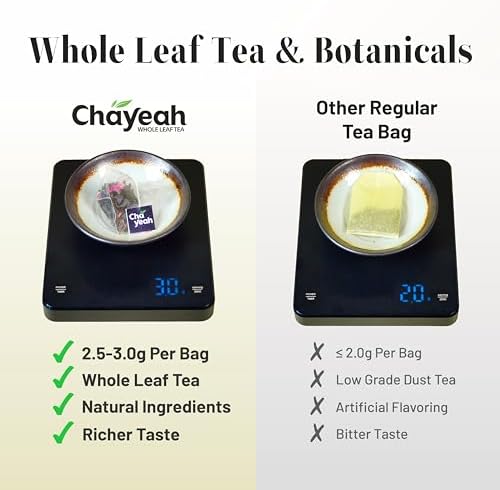 CHAYEAH, Premium Tea Collection (16 Pyramid Tea Sachets, 8 Assorted Flavors), Green, Black, Oolong, Pu’erh & Herbal Tea Sampler Variety Pack, Caffeinated and Non-Caffeinated, Whole Leaf Tea Bag