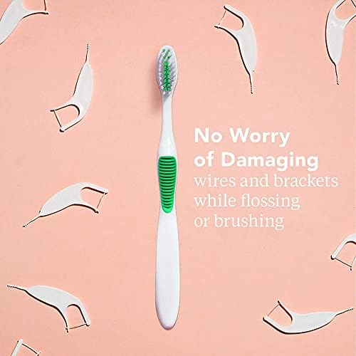 Platypus Orthodontic Toothbrush for Braces | Soft Bristle Braces Toothbrush for Adults & Kids | Angled Bristles for Better Access Around Brackets and Archwires, Comfort Silicone Grip | 1 Count