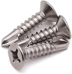 #8 x 3/4" Phillips Flat Head Sheet Metal Screws, Stainless Steel 410 Self Drilling Screws for Metal, Countersunk Head, Phillips Drive, Self Tapping, 100 Pack