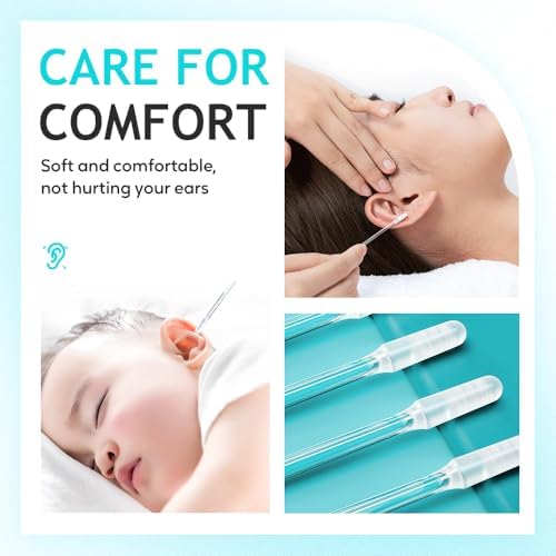 Sticky Ear Cleaning Stick for Adults, Reusable Sticky Ear Cleaner Picks, Gentle Soft Ear Care Cleaning Sticks with Dust Cover (S, 24)
