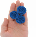 Global Sugar Art Edible Kosher Royal Icing Royal Blue Medium Roses 12 Count for Cake and Cupcake Decorating by Chef Alan Tetreault