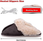 Kunyeah USB Heated Slippers Foot Warmer Shoes Charger Electric Heating Shoes Winter Warm Plush Slippers for Women Men